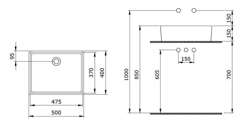 Раковина Накладная Bocchi Milano 1215-012-0125 Оранжевая 40x50 (МПБЧ1253РК)