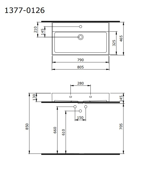 Раковина Накладная Bocchi Milano 1377-020-0126 Антрацит 46x80 (МПБЧ1331РК)