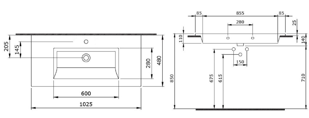 Раковина Накладная Bocchi Milano 1105-020-0126 Антрацит 48x103 (МПБЧ1194РК)