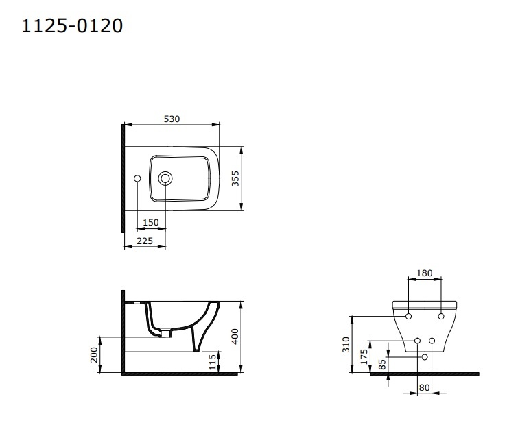 Биде Подвесное Bocchi Scala Arch 1125-025-0120 Кофейное (МПБЧ1018БД)