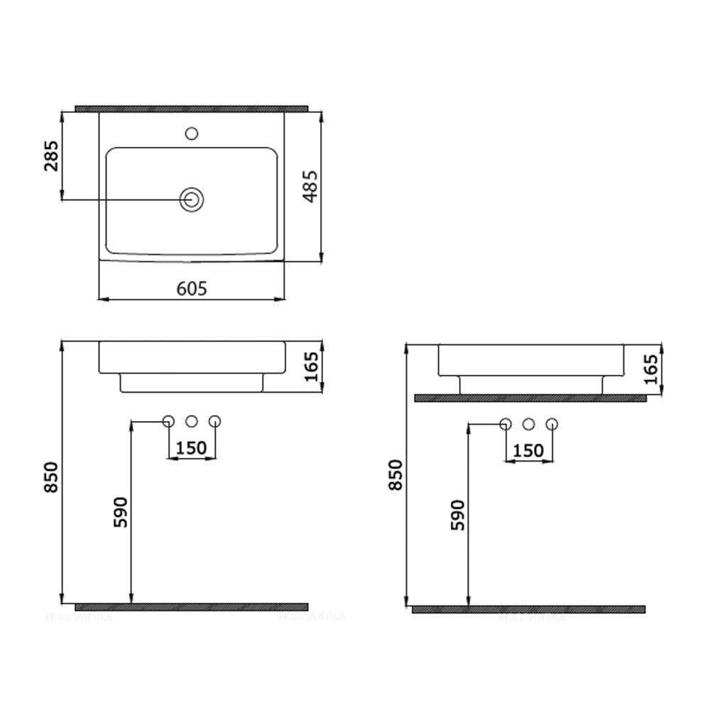 Раковина Накладная Bocchi Scala Arch 1077-011-0126 Кашемир 48x61 (МПБЧ1420РК)