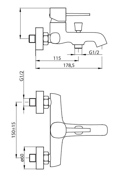 Смеситель Am Pm Damixa Sirius 861000000 (МПАМ1157СМ)