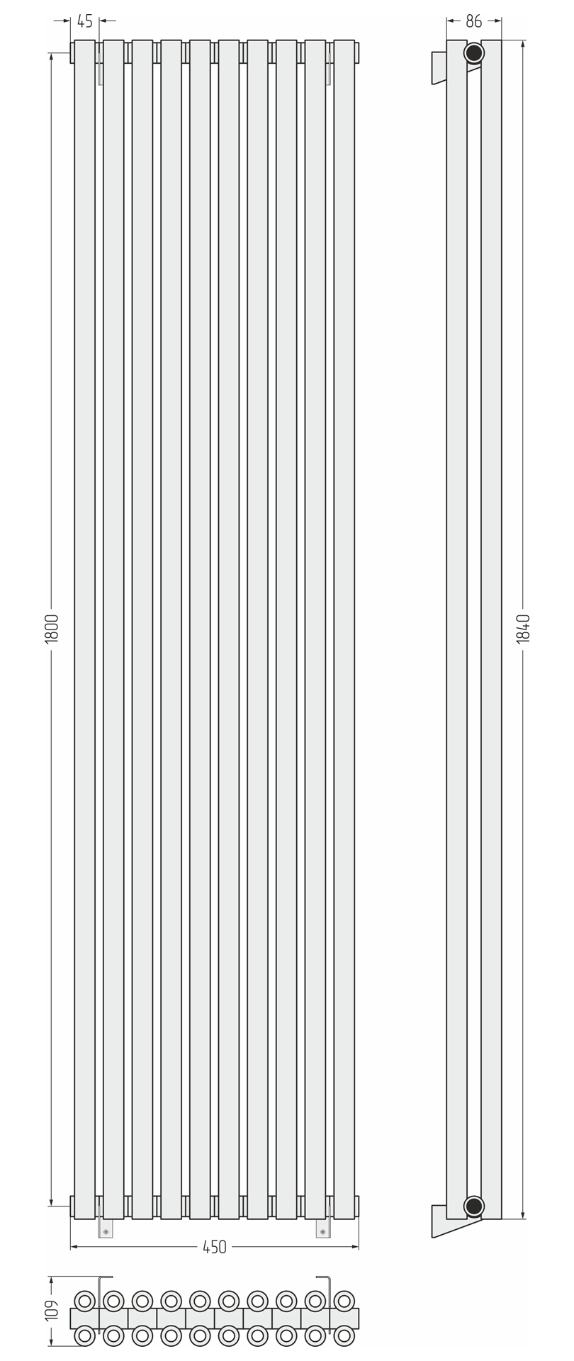 Сунержа Эстет-00 1800x450 Белый Матовый 30-0332-1810 (МПСУ2055ПЛ)