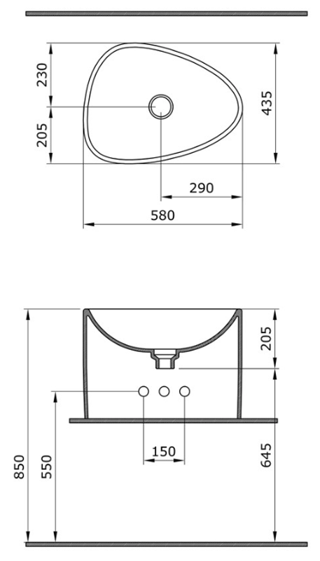 Раковина Накладная Bocchi Etna Моноблок 1162-032-0125 Розовая 43x64 (МПБЧ1084РК)