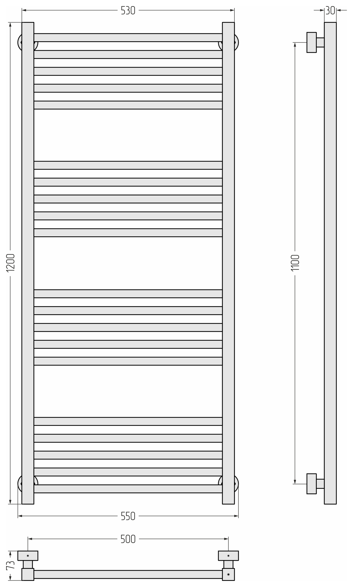 Сунержа ДР Модус PRO 1200x500 Белый 12-0450-1250 (МПСУ3805ПЛ)