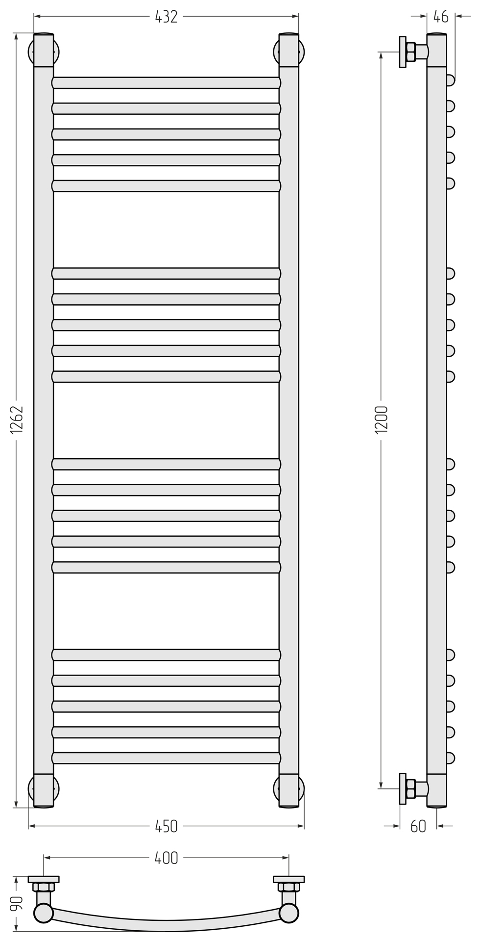 Сунержа Богема 120x40 Хром 00-0221-1240 (МПСУ3250ПЛ)