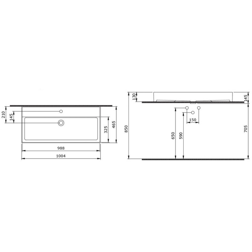 Раковина Creto Накладная Milano Белый 1378-001-0126 14,5x100,4 (МПКР1013РК)