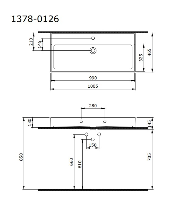 Раковина Накладная Bocchi Milano 1378-007-0126 Жасмин 47x101 (МПБЧ1343РК)