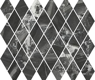 Kerama Marazzi Декор Риальто мозаичный чёрный глянцевый 37,5x35x1 (БЛТК206900)