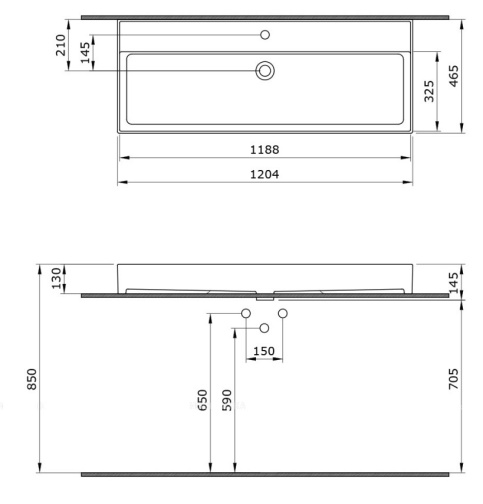 Раковина Подвесная Bocchi Milano 1394-019-0126 Красная 46x138 (МПБЧ1381РК)