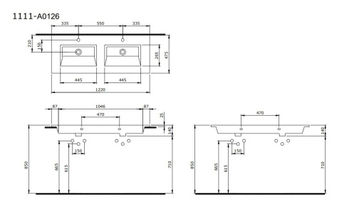 Раковина Накладная Bocchi Milano 1111-011-0126 Кашемир 48x122 (МПБЧ1207РК)