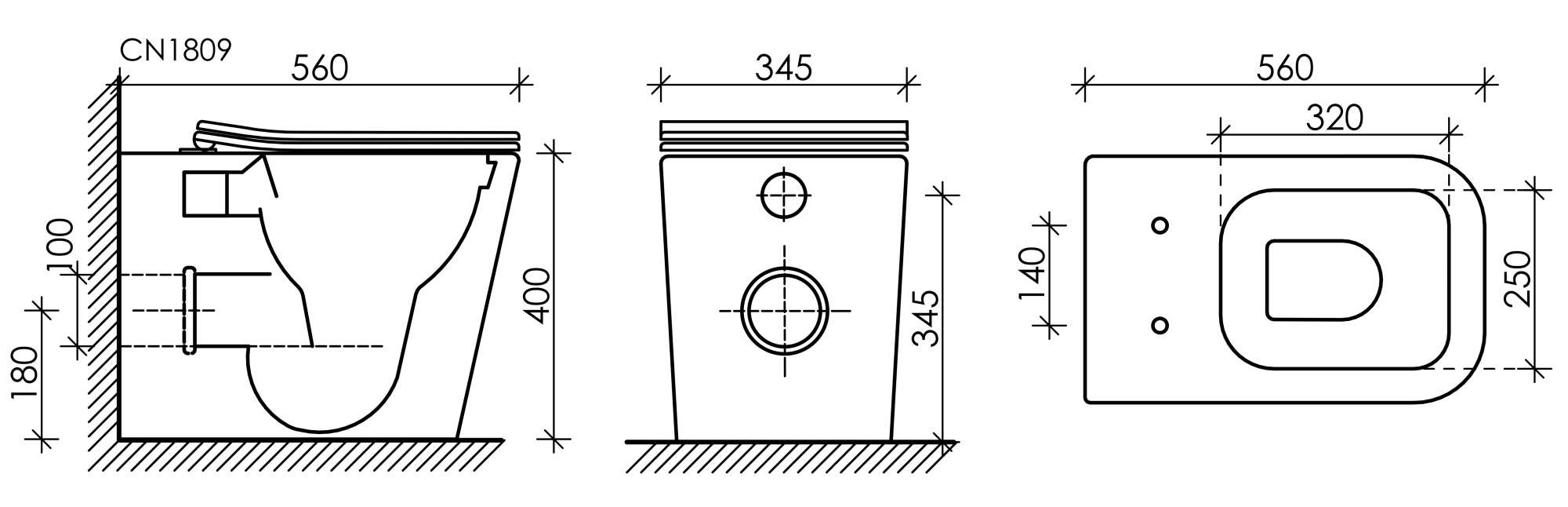 Унитаз соло Ceramica Nova Cubic Rimless CN1809 (МПКН1034УН)