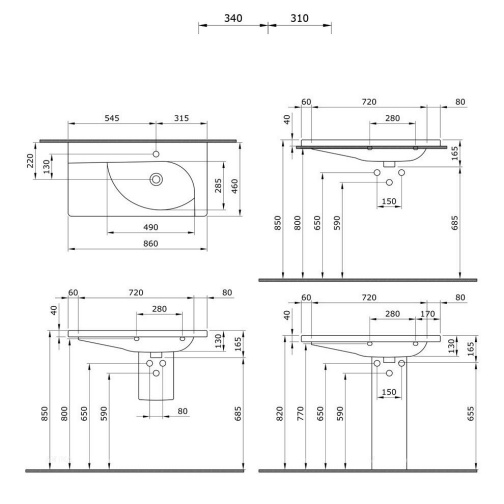 Раковина Подвесная Bocchi Taormina Arch 1020-007-0126 Жасмин 46x86 (МПБЧ1484РК)