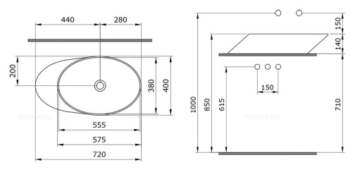 Раковина Накладная Bocchi Vessel Lavabo 1013-002-0125 Белая Матовая 40x72 (МПБЧ1534РК)