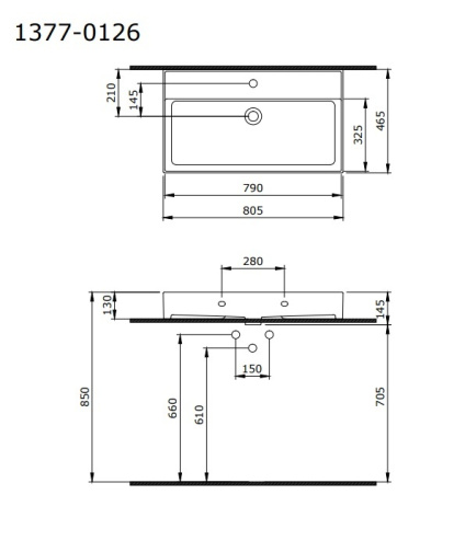 Раковина Накладная Bocchi Milano 1377-029-0126 Светло-голубая 46x80 (МПБЧ1336РК)