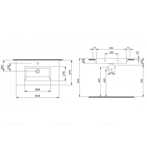 Раковина Накладная Bocchi Milano 1113-002-0126 Белая Матовая 48x82 (МПБЧ1218РК)