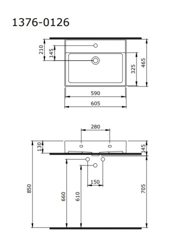 Раковина Подвесная Bocchi Milano 1376-033-0126 Мятная 46x60 (МПБЧ1322РК)