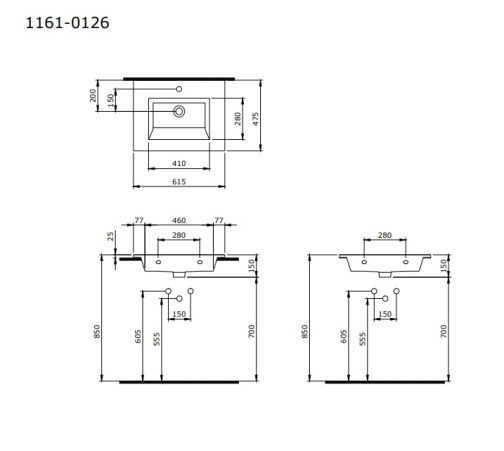 Раковина Накладная Bocchi Milano 1161-033-0126 Мятная 47x61 (МПБЧ1251РК)