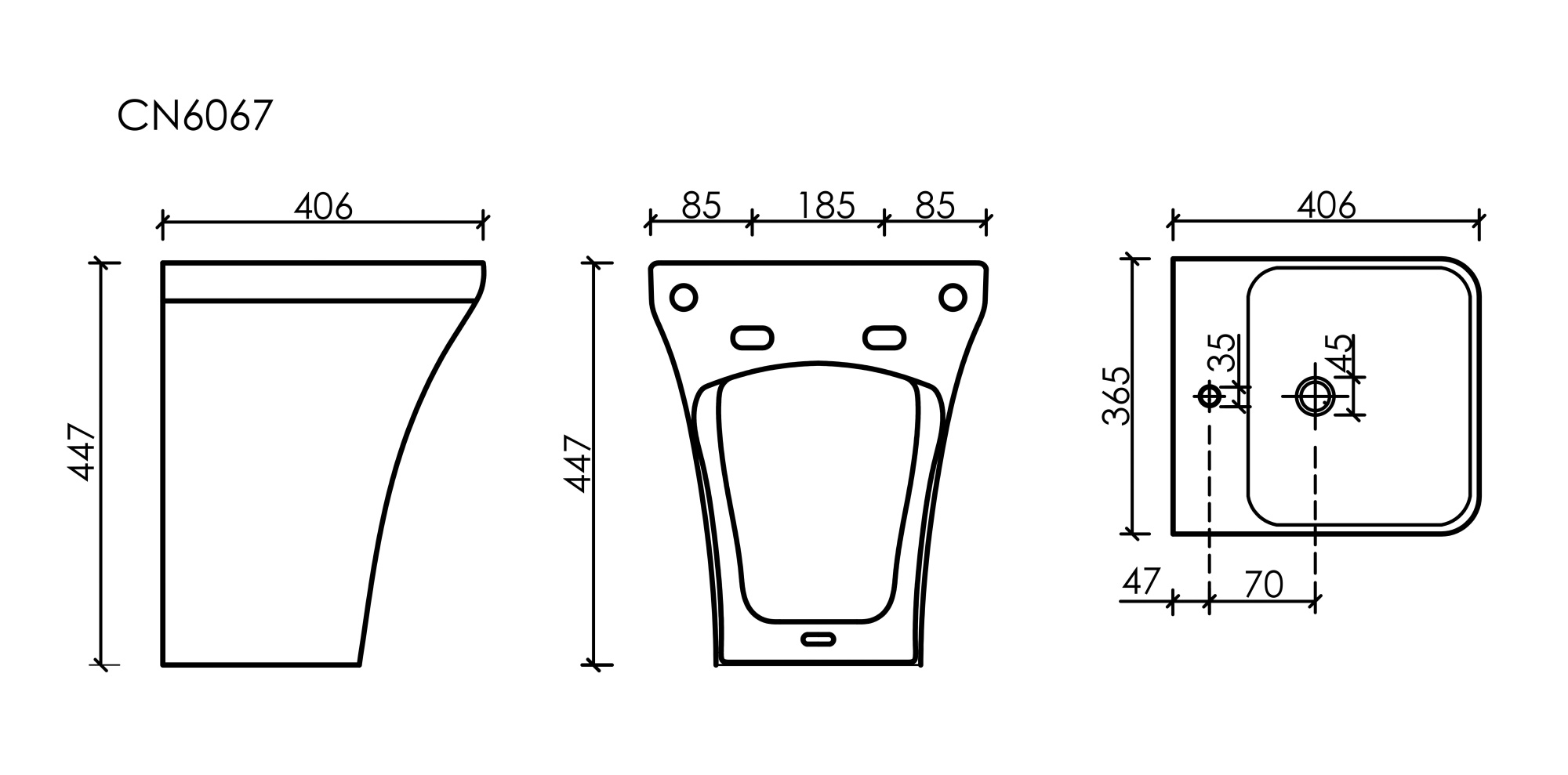 Раковина моноблок Ceramica Nova DION CN6067MB 40x36,5 (МПКН1148РК)