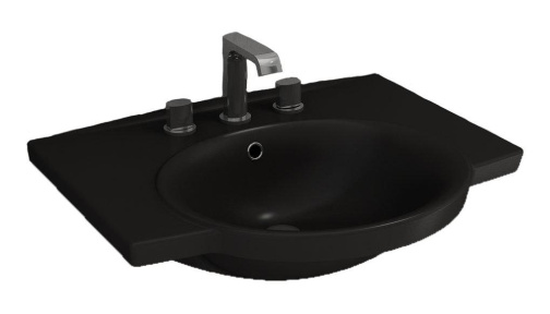 Раковина Подвесная Bocchi Verona Lavabo 1043-004-0126 Черная Матовая 54x66 (МПБЧ1506РК)